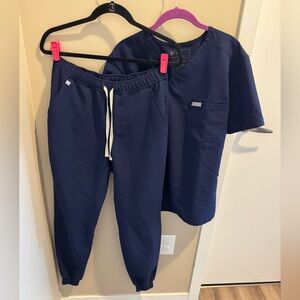 Figs Navy Blue Scrub Set